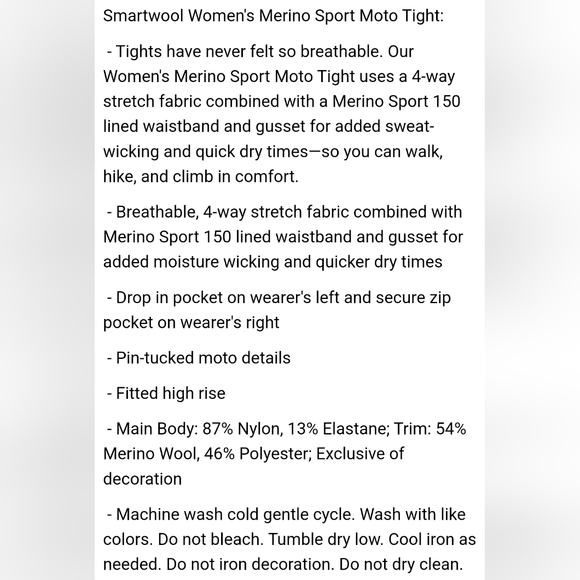 SMARTWOOL | Merino Sport Moto tights leggings - Picture 11 of 11